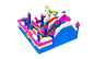 Neuer bunter aufblasbarer Einhorn-Thema-aufblasbarer Fun City-aufblasbarer Hüpfer mit Slide Jumping House Bounce-Kombination