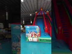 Clown-Themen 9x4m kommerzielle aufblasbare Wasserrutschen 1000D Wassersprung Haus mit Rutsche