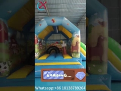 Kommerzielle Kinder aufblasbare Sprungburg mit Slide Farm Thema aufblasbare Sprunghaus Combo