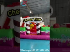 Neues Design PVC aufblasbar Sprungburg Käse Zeit aufblasbar Spaß Stadt mit hoher Rutsche