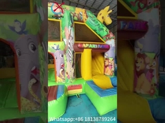 Kleines Indoor Bounce House Volldruck Giraffe Zeichentrickfilm Tierpark Schloss mit Silde Combo