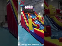Tarpaulin Riese Aufblasbare Trockenrutsche Aufblasbare Burg LEGO Thema Für Kinder Und Erwachsene
