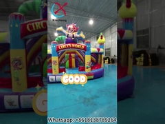 Neues Design aufblasbares Schloss aufblasbares Sprunghaus mit Rutschen Clown Zirkus aufblasbares Combo