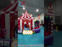 Neues Design aufblasbares Schloss aufblasbares Sprunghaus mit Rutschen Clown Zirkus aufblasbares Combo