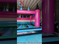 Gewerblicher Outdoor-Riese Aufblasbares Sprunghaus Farbenfrohe Hochzeit Aufblasbares Großes Sprungschloss
