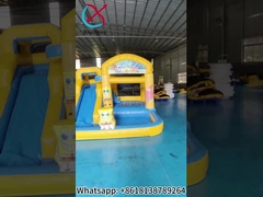 Kommerzielle feuerfeste aufblasbare Kombination SpongeBob SquarePants Sprunghaus mit Rutschen