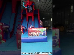 Commercial Aufblasbare Doppelslide Spider-Man Aufblasbare Trockenslide Schloss für Kinder und Erwachsene