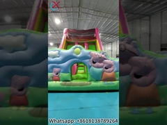 Aufblasbare Rutschen Peppa Pig Aufblasbare Doppelslide Schloss