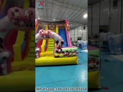Aufblasbare Rutschen Mickey und Minnie Aufblasbare Doppel Trockenrutschen Schloss
