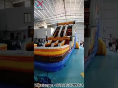 Aufblasbare Rutschen Orange Aufblasbare Doppelwasserrutschen Schloss