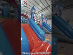 Fabrik aufblasbarer Spielplatz Aufblasbare Schneeweiße Burg mit Doppelschienen