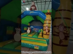 Aufblasbarer Türsteher mit Rutschkombo Jungle Monkey Aufblasbares Schloss