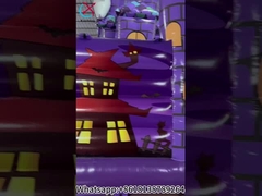 Aufblasbare Spaßstadt Halloween Kürbisse Lila Aufblasbare Burg