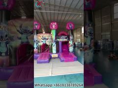 Lilo & Stitch Bouncy Castle mit Rutschenverleih für Kinder