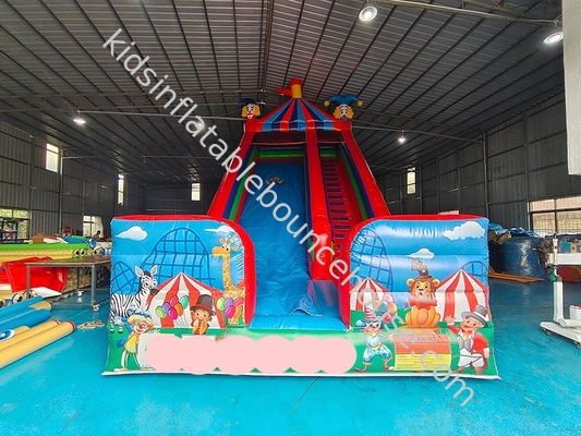 Clown-Themen 9x4m kommerzielle aufblasbare Wasserrutschen 1000D Wassersprung Haus mit Rutsche