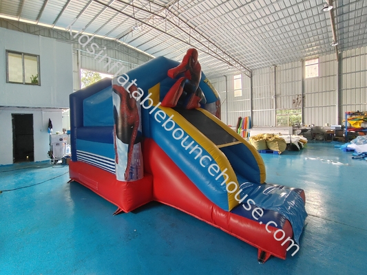 Feuerdichte 0,55mm aufblasbare Sprungburgtür mit Slide Spiderman