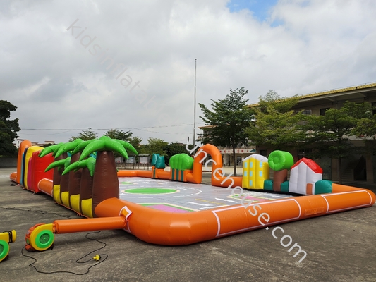 Gewerblicher Outdoor aufblasbares Sportspiel aufblasbares simuliertes Stadtstraßen- aufblasbare Rennstrecke Air Tumble Track