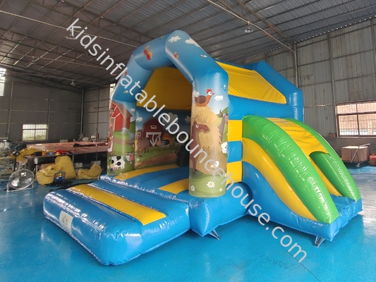 Kommerzielle Kinder aufblasbare Sprungburg mit Slide Farm Thema aufblasbare Sprunghaus Combo für Outdoor Indoor
