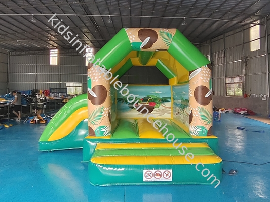 Commercial Grade aufblasbarer Combo Kokosnussbaum Sandstrand aufblasbares Sprunghaus mit Rutsche Sprung Schloss zum Verkauf