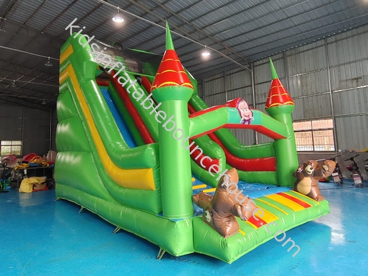 Kommerzielle PVC aufblasbare Trockenrutsche mit Säule Farbige aufblasbare Doppelslide für Kinder