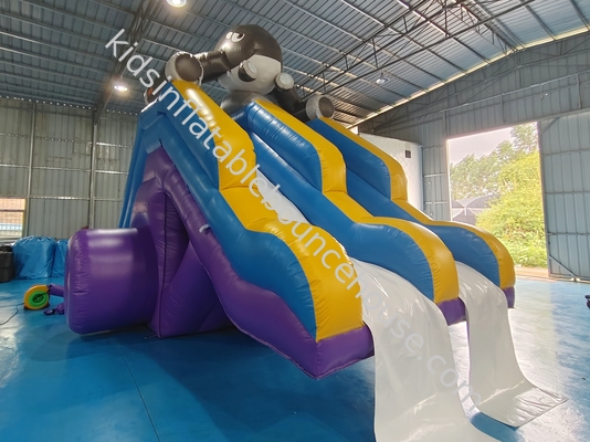 Digitales Drucken Aufblasbare Trockenfolie Schloss Doppelslide Aufblasbare Riesenfolie Hai Zeichentrickfilm für Kinder und Erwachsene