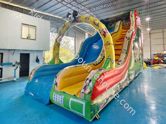 Commercial Outdoor Aufblasbare Trockenrutsche Schloss Disney Mickey Mouse Cartoon Party Aufblasbare Trockenrutsche Für Kinder Und Erwachsene