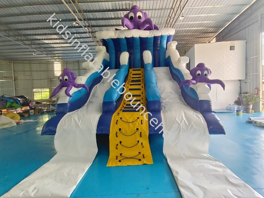 Neues Design beliebte aufblasbare Rutsche Ozeankrokodil Cartoon Party aufblasbare trockene Doppelslide für Kinder und Erwachsene