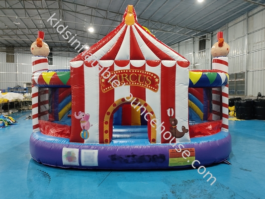 Aufblasbares Schloss Aufblasbares Sprunghaus mit Rutschen Clown Zirkus Aufblasbares Combo für Party für Kinder