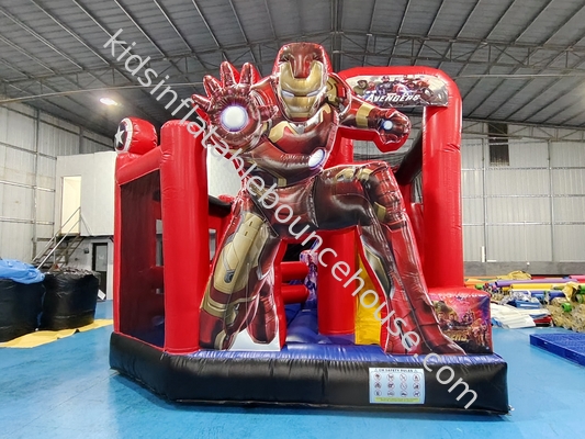 Neues Design Digitales Drucken Aufblasbares Sprunghaus mit Folien Marvel Iron Man Aufblasbares Sprungschloss für Kinder