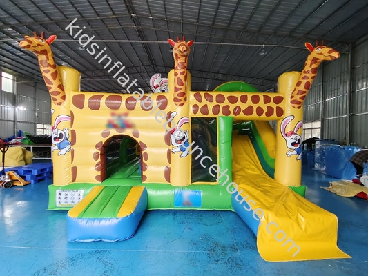 Commercial Grade Outdoor aufblasbarer Combo Zoo Giraffe aufblasbares Sprunghaus mit Rutsche lustiges Sprungschloss