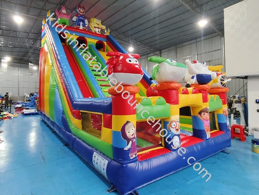 Kommerzielle Pvc-Platten aufblasbare Rutschen Zeichentrickfiguren aufblasbare Wasserrutschen Schloss für Kinder und Erwachsene