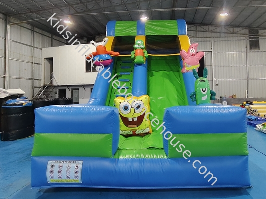 Maßgeschneiderte PVC aufblasbare Trockenrutschen SpongeBob Quadrat Hosen aufblasbare Burg für Kinder