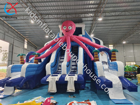 Fabrik Gewerbliche aufblasbare Rutschen Octopus aufblasbare doppelte Trockenrutschen Außen