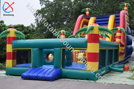 Individuelle riesige aufblasbare Palmbaumslide aufblasbare Sprungburg mit Rutschen