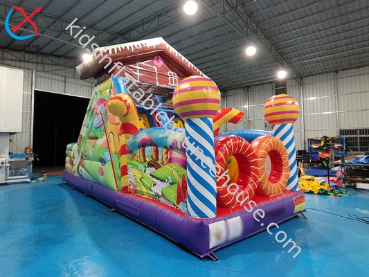 Kommerzielle PVC aufblasbare Hindernisbahnen Süßigkeiten Thema Outdoor Jumping Castle