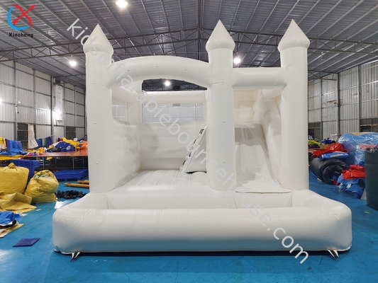 ODM/OEM Aufblasbare weiße Hochzeit Sprungburg mit Rutsche für Hochzeitsfeier