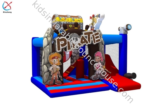 Neues Design Digitaldruck aufblasbares Piratensprunghaus mit Dias für Kinder
