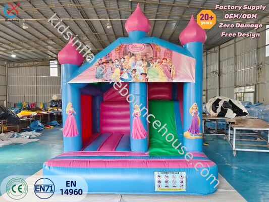 Hochwertiges PVC Prinzessin aufblasbares Sprunghaus mit Schieberegler für Party-Vermietung